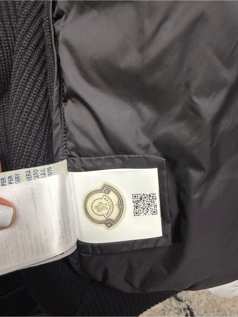 Moncler Black Quilted Down & Knit Hooded Jacket - Picture 4 of 4